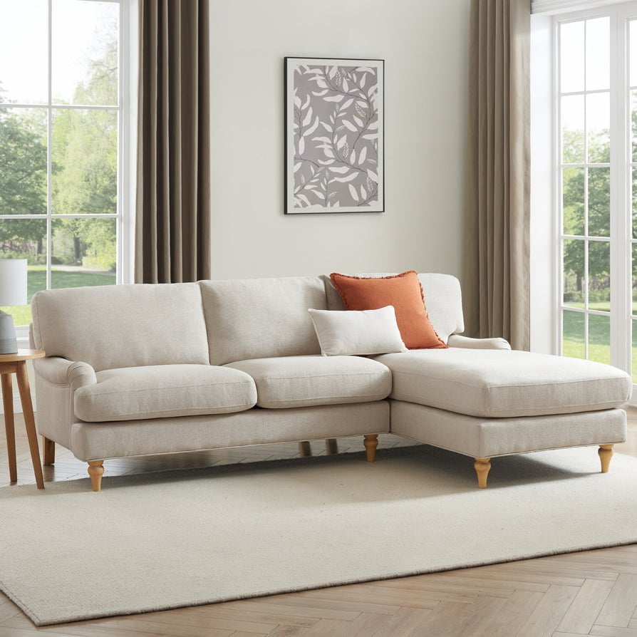 Hampshire Right Hand Chaise Sofa - Beige — view 3