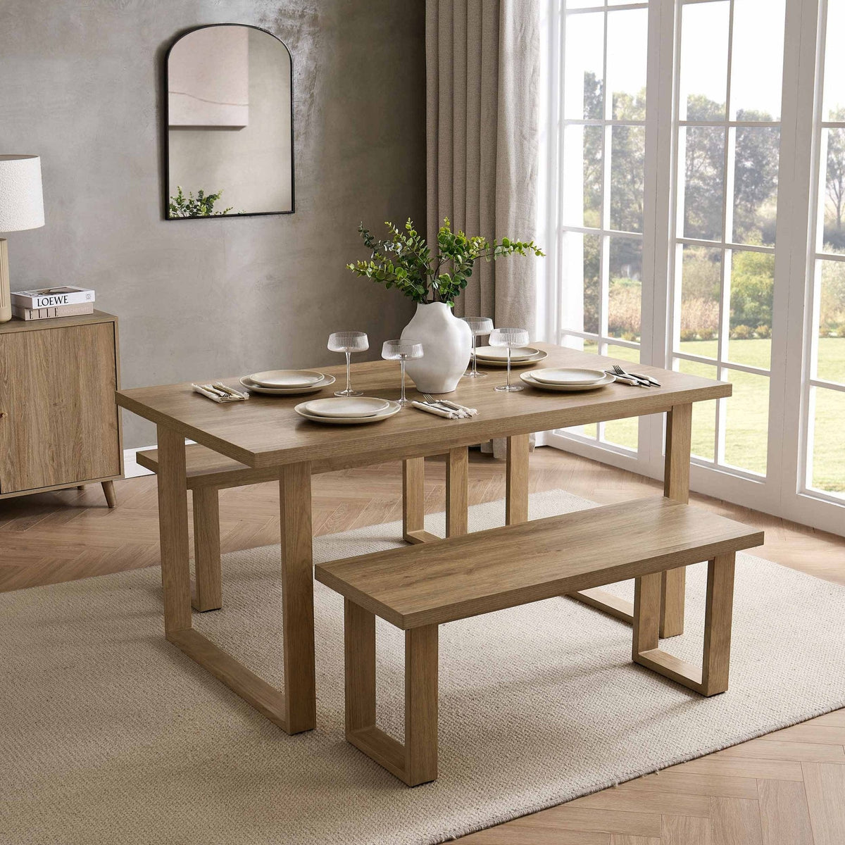 Harper 4-6 Seater Dining Table - Light Wood — view 2