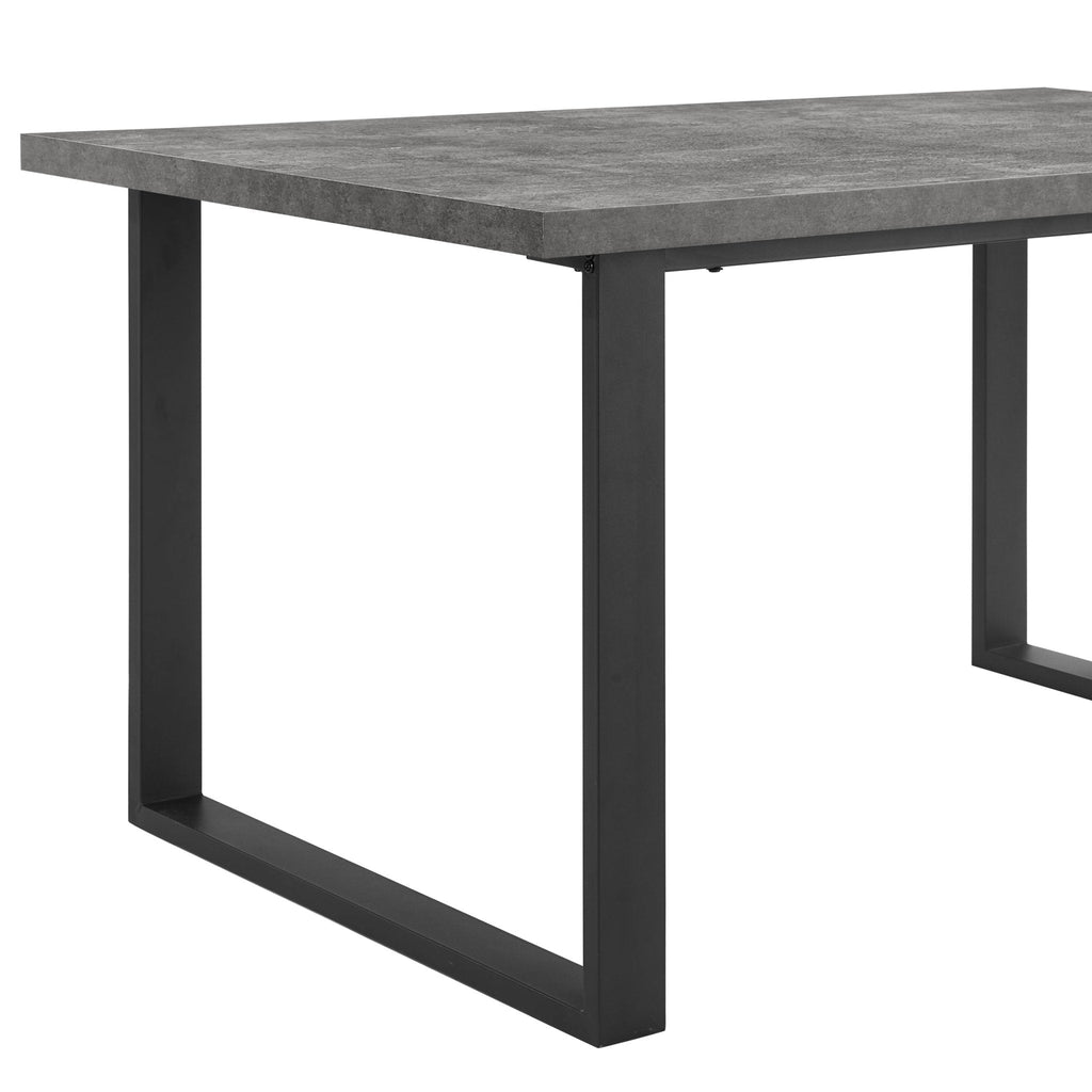 Harper 4-6 Seater Dining Table - Stone/Black — view 7