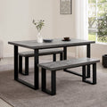 Harper 4-6 Seater Dining Table - Stone/Black — sofa from 2nd Time Around