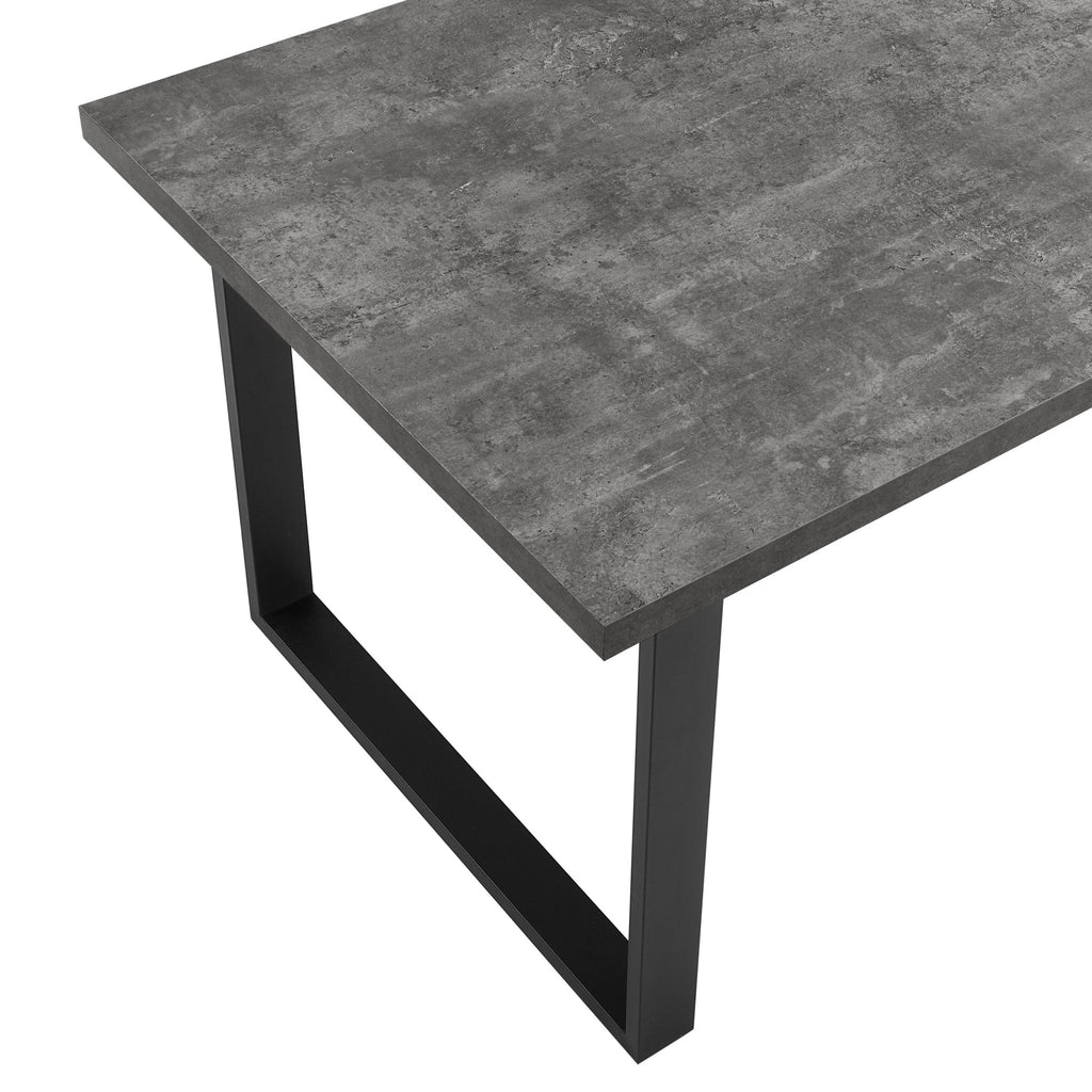 Harper 4-6 Seater Dining Table - Stone/Black — view 8
