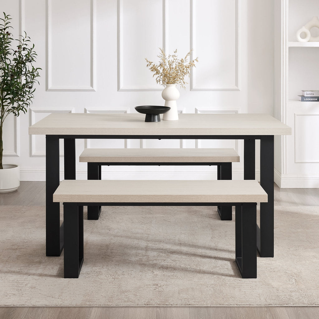 Harper 4-6 Seater Dining Table - Wood/Black — view 3