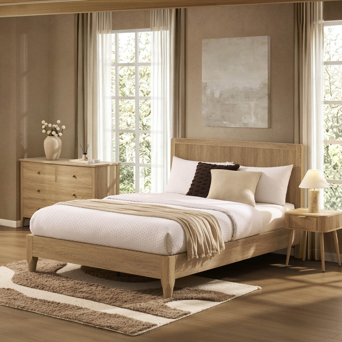Hattie Bed Frame - Light Wood — bed frame from 2nd Time Around