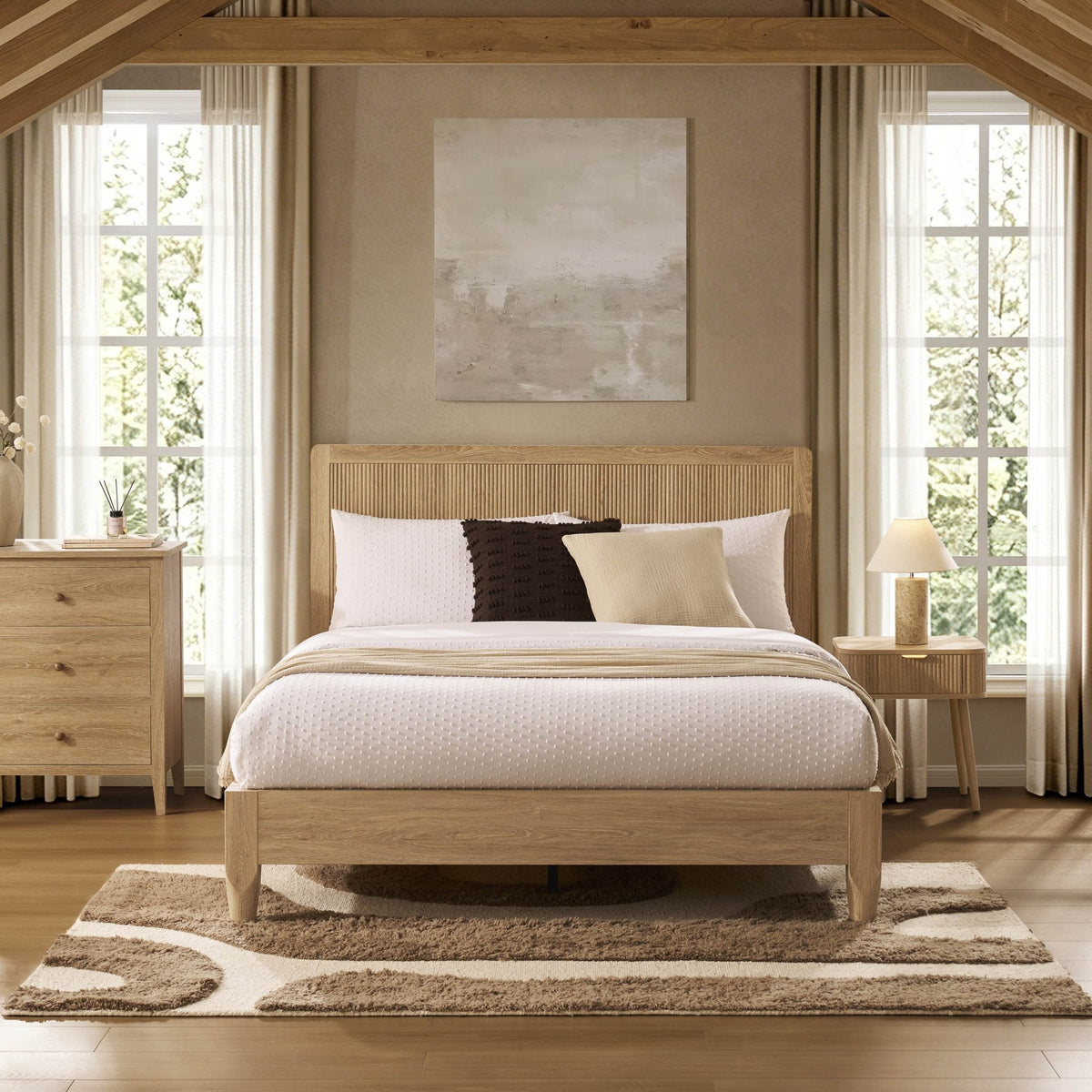 Hattie Bed Frame - Light Wood — view 2