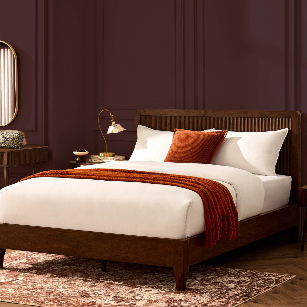 Hattie Bed Frame - Wood Walnut — bed frame from 2nd Time Around