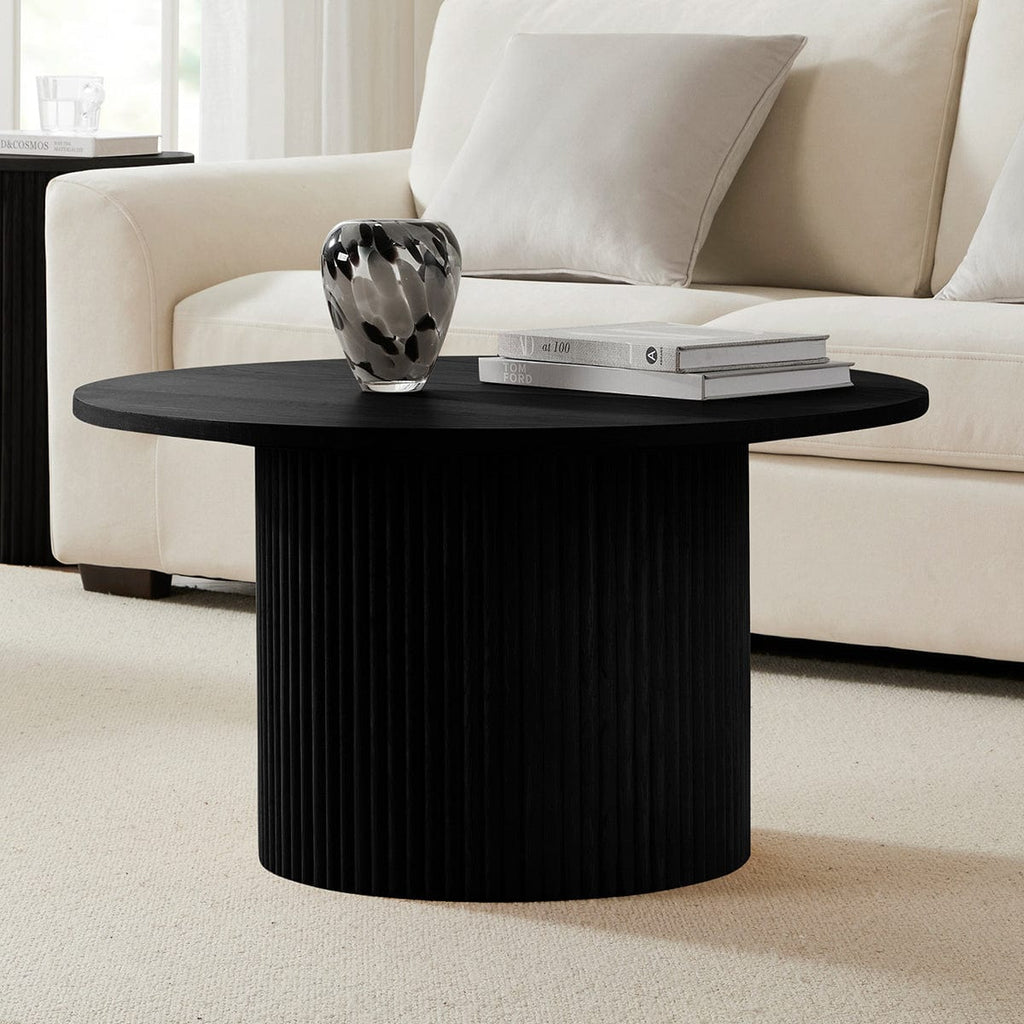 Hattie Round Pedestal Coffee Table - Black — view 4