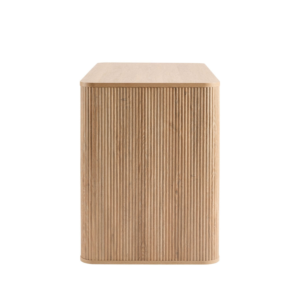 Hattie Large Dressing Table with Drawers - Light Wood — view 4