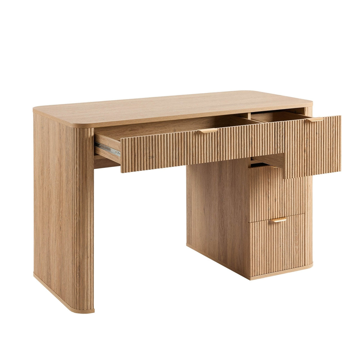 Hattie Large Dressing Table with Drawers - Light Wood — view 3