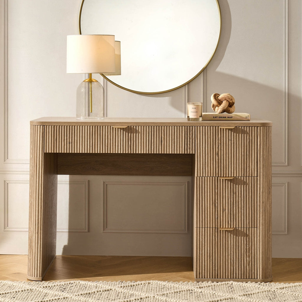 Hattie Large Dressing Table with Drawers - Light Wood — dressing table from 2nd Time Around
