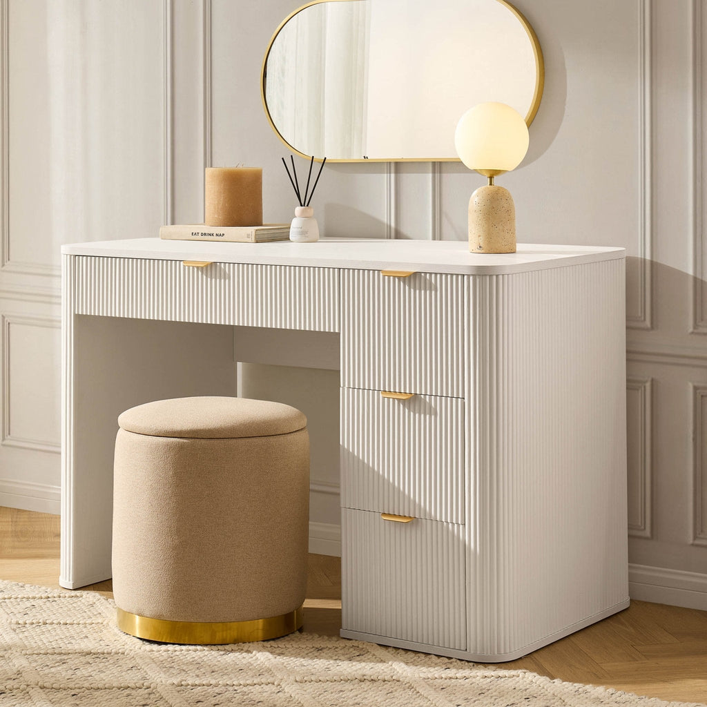 Hattie Large Dressing Table with Drawers - Warm White — view 2