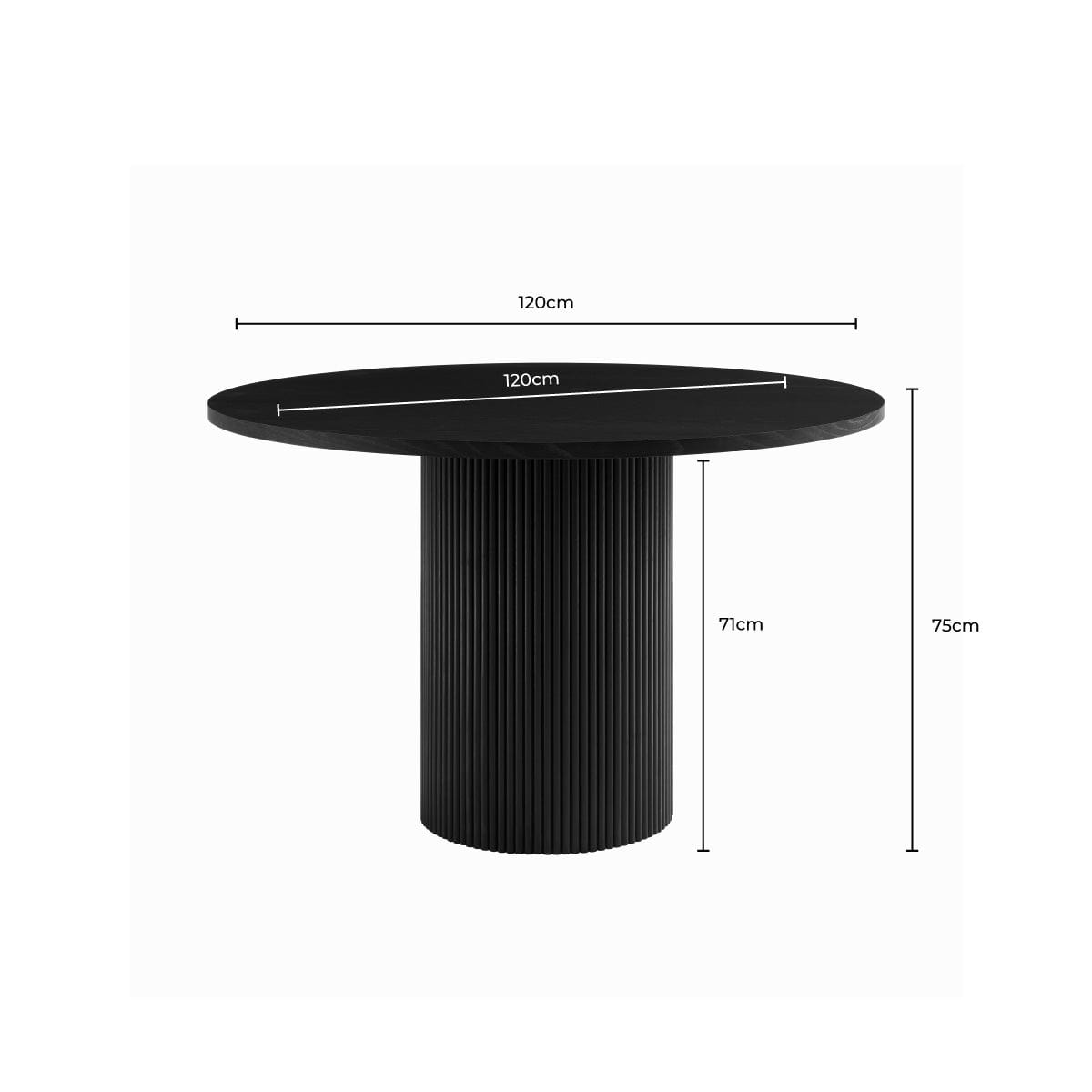 Hattie Panel Round 4-6 Seater Pedestal Dining Table - Walnut — view 8