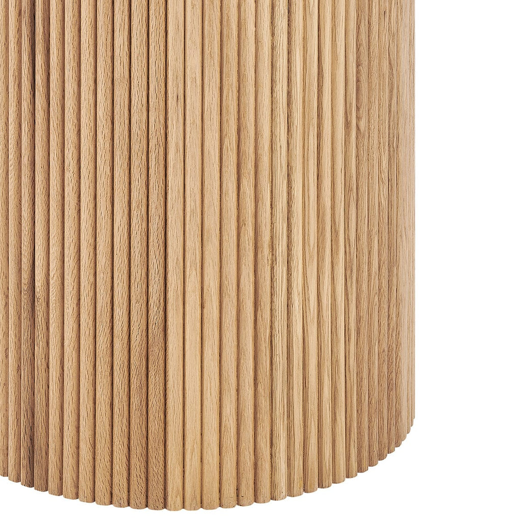 Hattie Panel Round 4-6 Seater Pedestal Dining Table - Natural — view 5