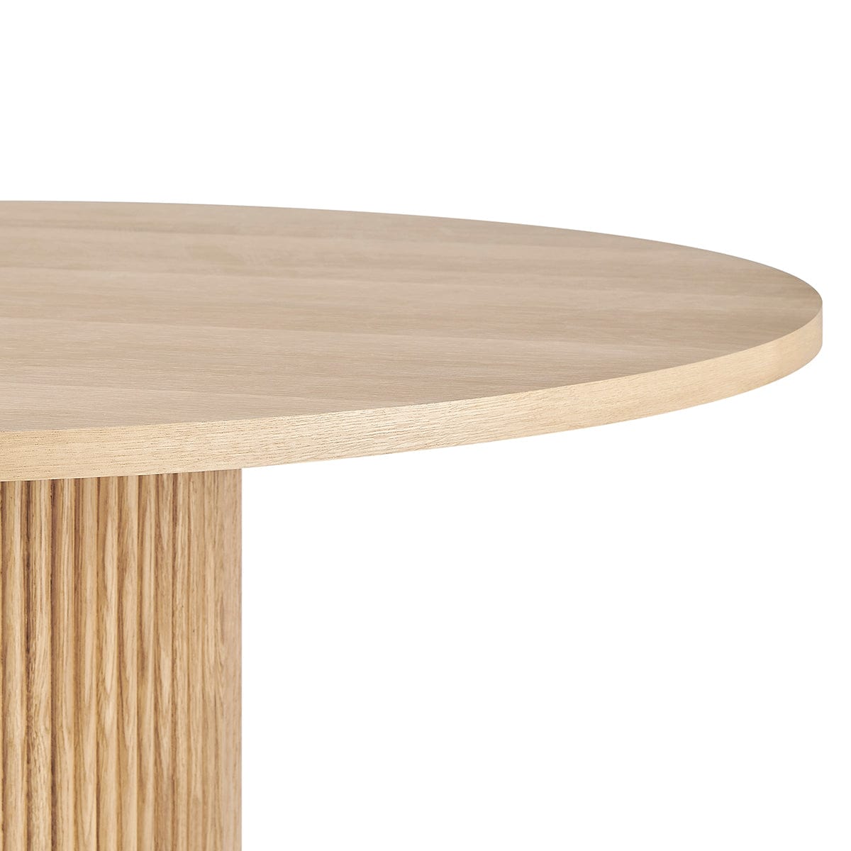 Hattie Panel Round 4-6 Seater Pedestal Dining Table - Natural — view 4