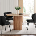 Hattie Panel Round 4-6 Seater Pedestal Dining Table - Natural — sofa from 2nd Time Around
