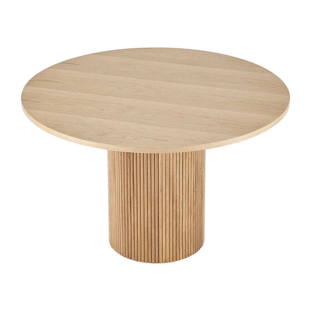 Hattie Panel Round 4-6 Seater Pedestal Dining Table - Natural — view 3