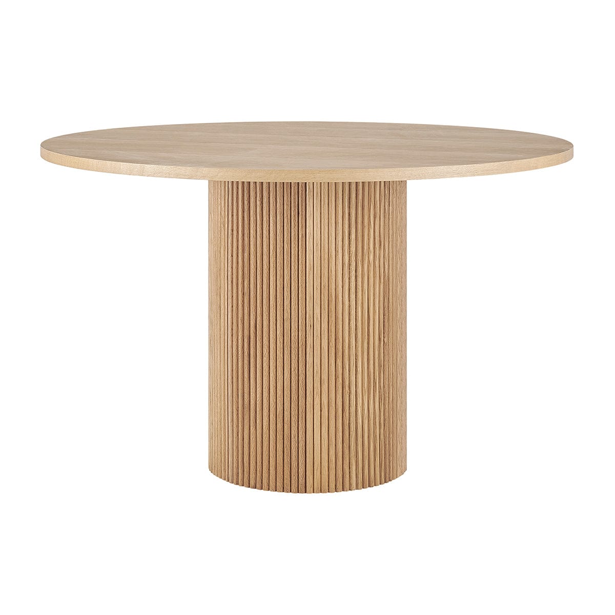 Hattie Panel Round 4-6 Seater Pedestal Dining Table - Natural — view 2