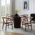 Hattie Panel Round 4-6 Seater Pedestal Dining Table - Walnut — sofa from 2nd Time Around