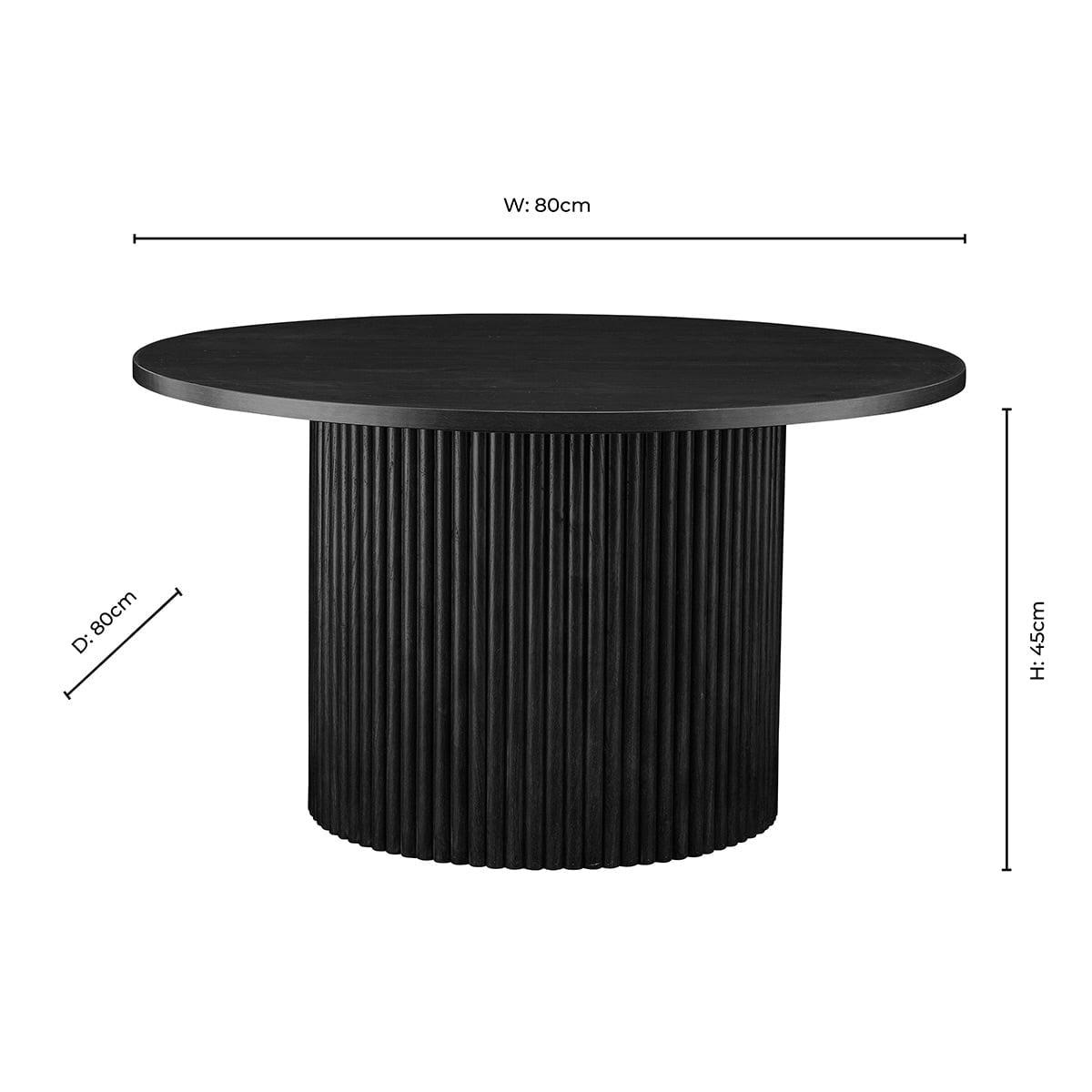 Hattie Round Pedestal Coffee Table - Black — view 7