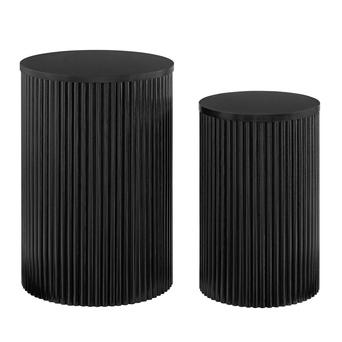 Hattie Round Pedestal Nesting Tables - Black — view 6