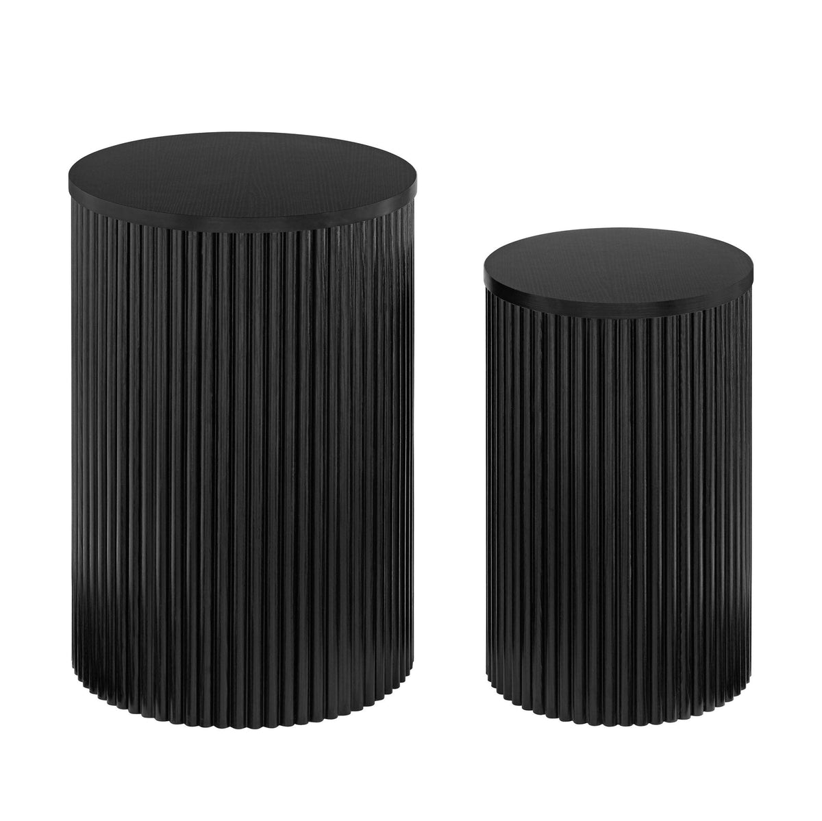 Hattie Round Pedestal Nesting Tables - Black — view 5