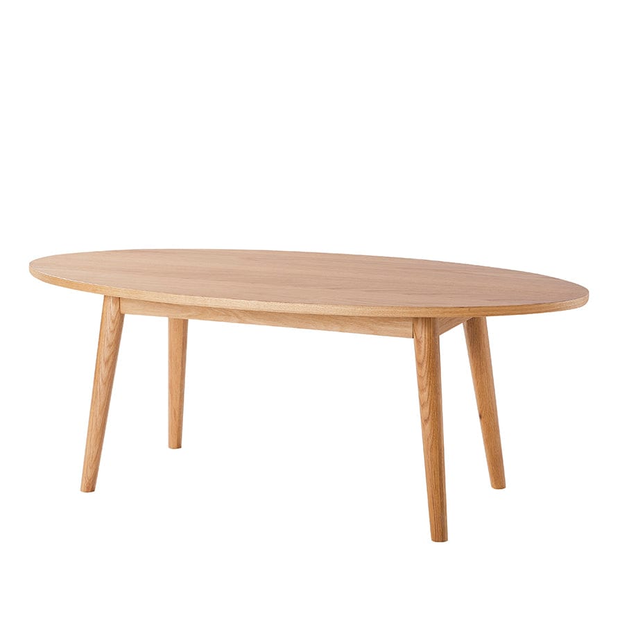 Heidi Solid Oak Oval Coffee Table - Light Wood — view 3