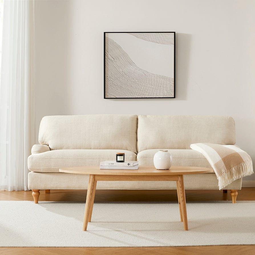 Heidi Solid Oak Oval Coffee Table - Light Wood — view 5