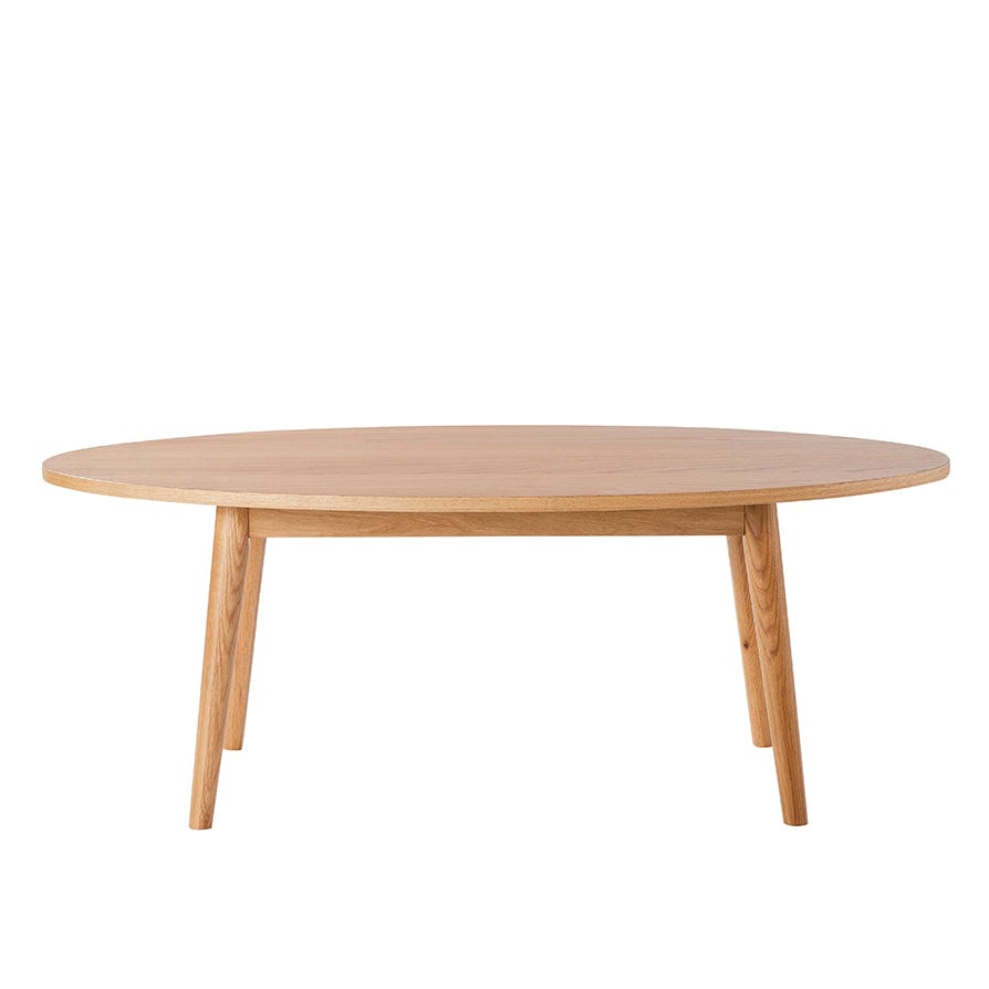 Heidi Solid Oak Oval Coffee Table - Light Wood — view 7