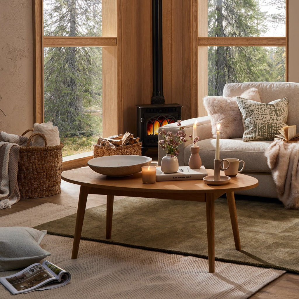 Heidi Solid Oak Oval Coffee Table - Light Wood — coffee table from 2nd Time Around