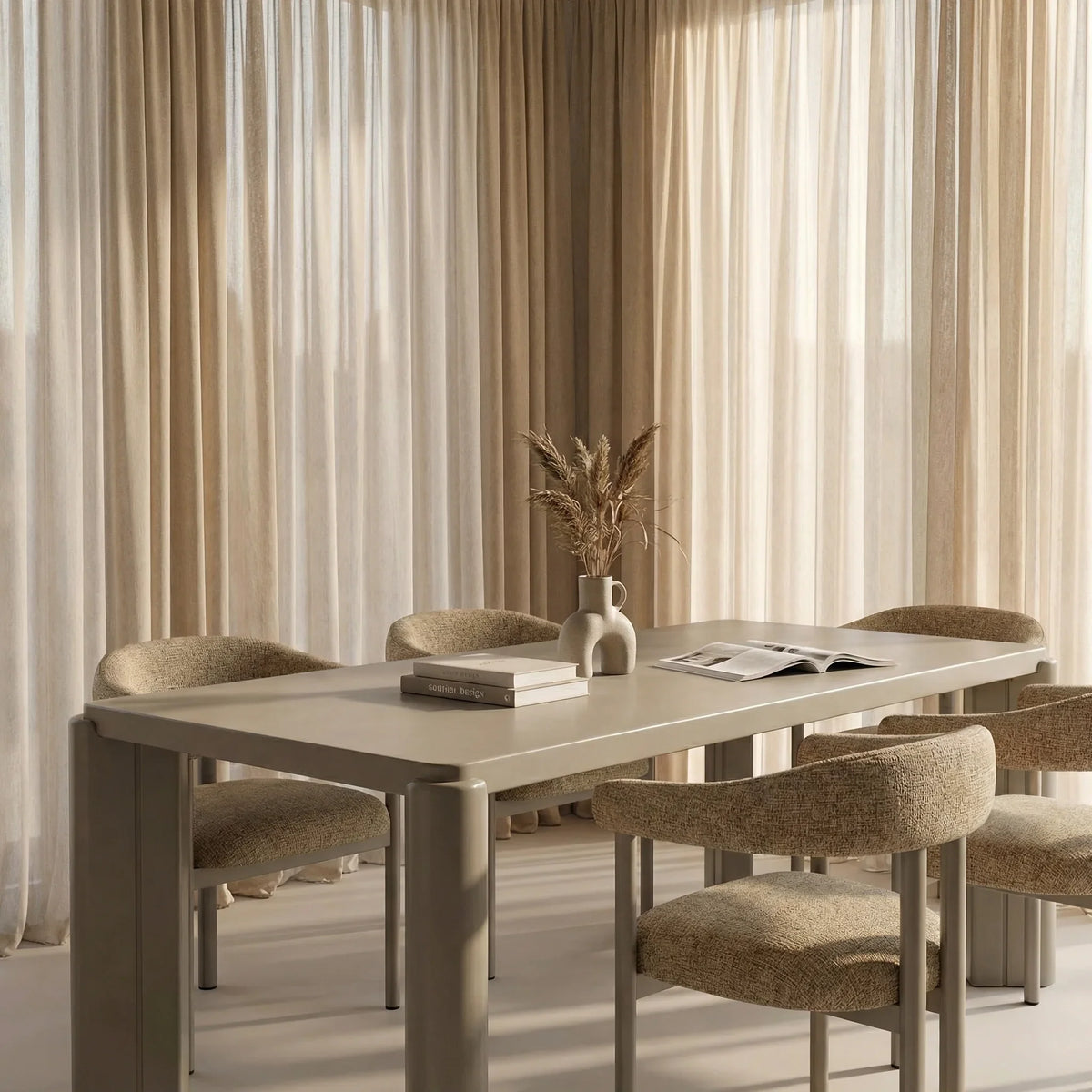 Kelby 6 Seat Rectangle Dining Table | High Gloss Sage Green — dining table from 2nd Time Around