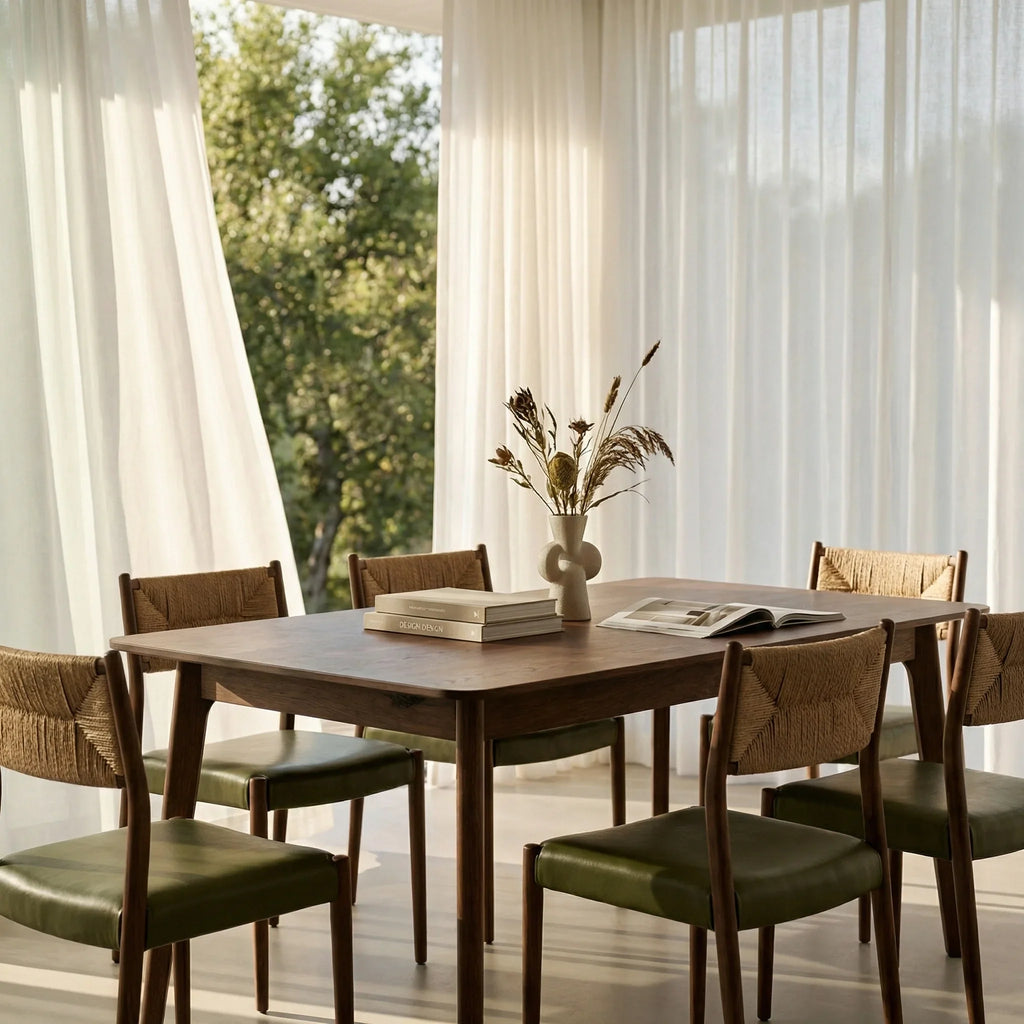 Landon 4-6 Seat Rectangle Wooden Extendable Dining Table | Walnut — view 2