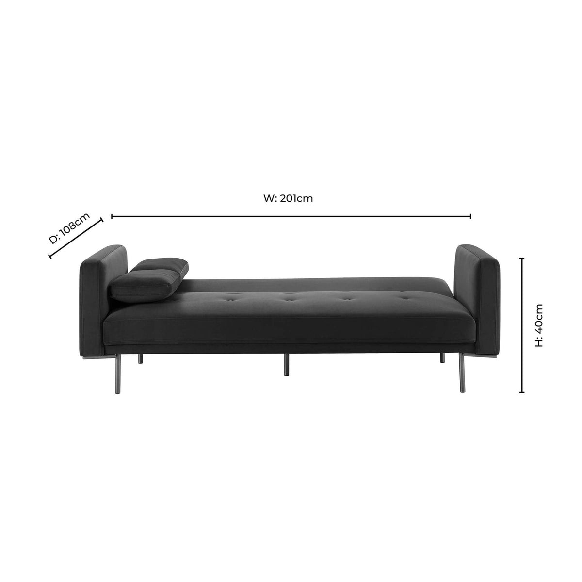 Hudson Click Clack Sofa Bed - Muted Moss — view 10