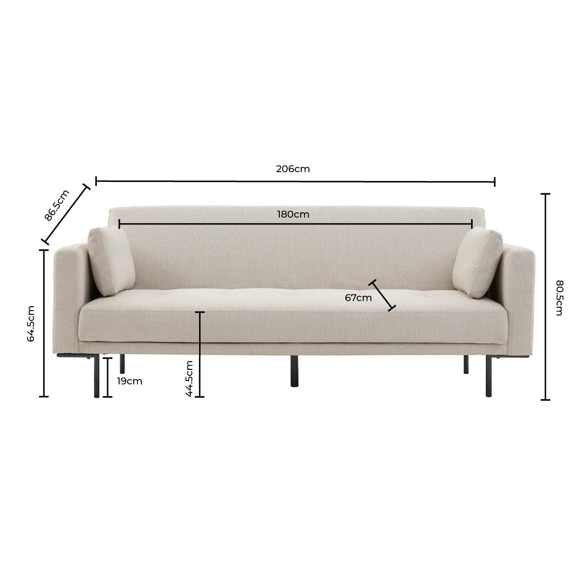 Hudson Click Clack Sofa Bed - Terracotta — view 9