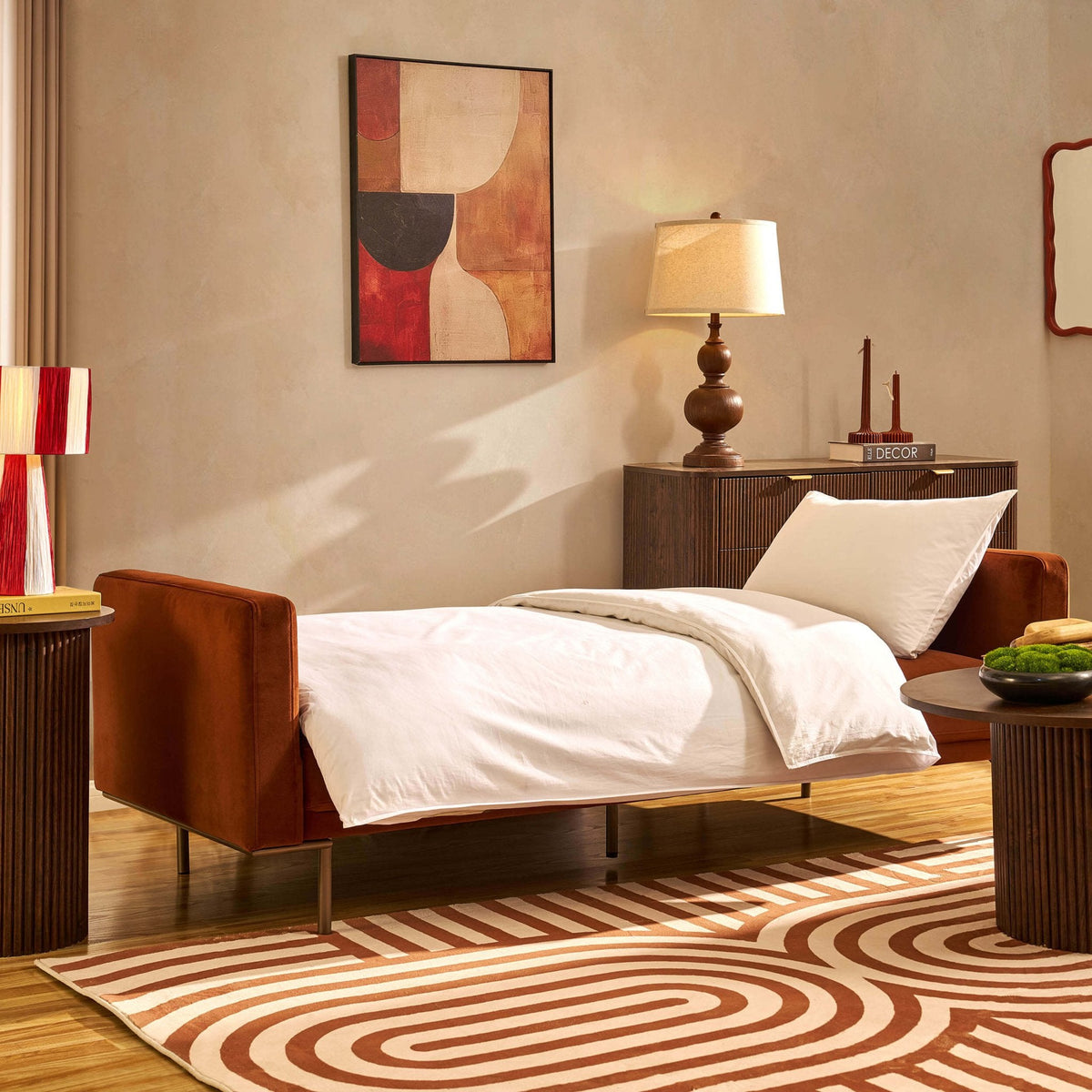 Hudson Click Clack Sofa Bed - Terracotta — view 3