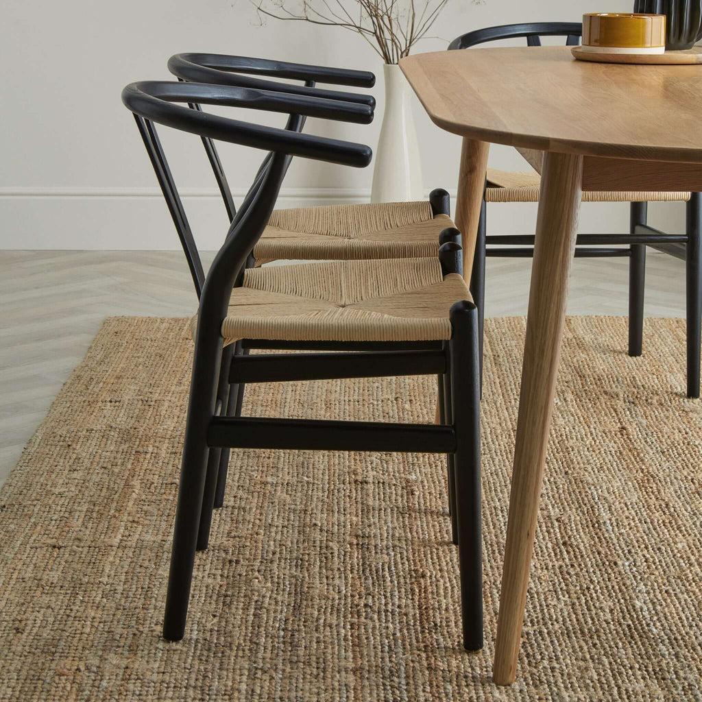 Jade Set Of 2 Dining Chairs - Black/Natural — view 4