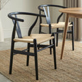 Jade Set Of 2 Dining Chairs - Black/Natural — dining chair from 2nd Time Around