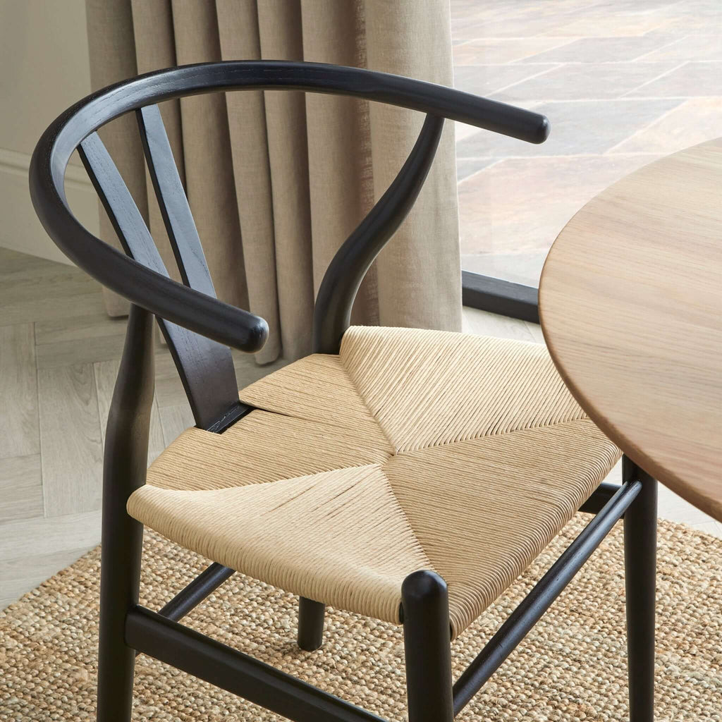Jade Set Of 2 Dining Chairs - Black/Natural — view 3