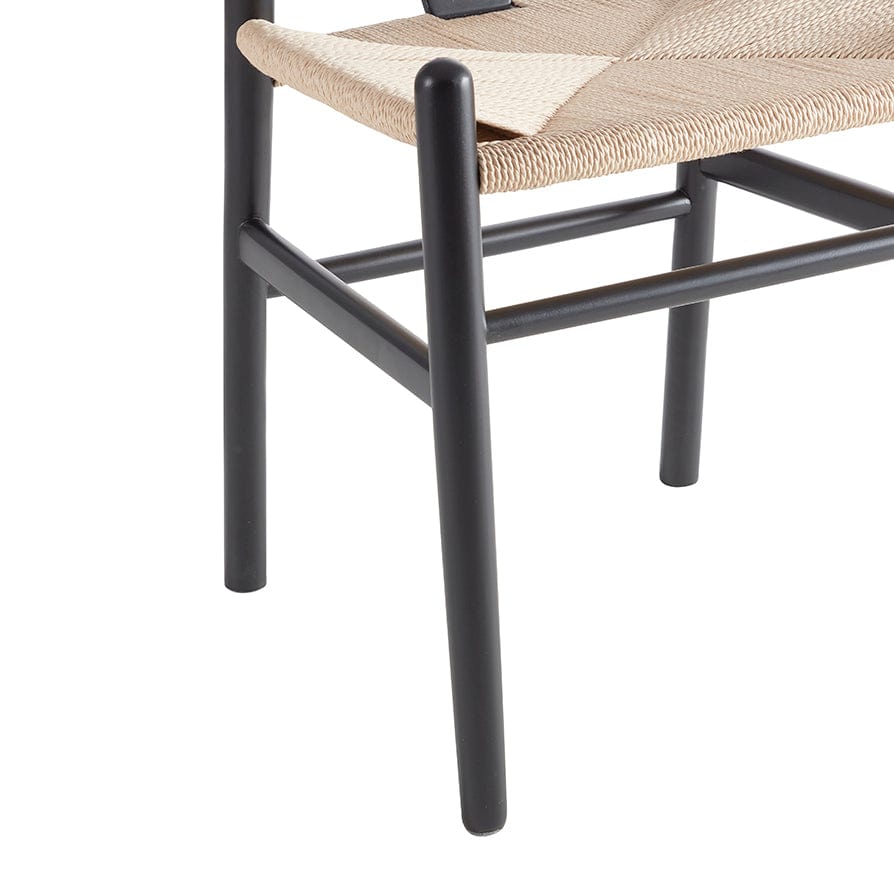 Jade Set Of 2 Dining Chairs - Black/Natural — view 9