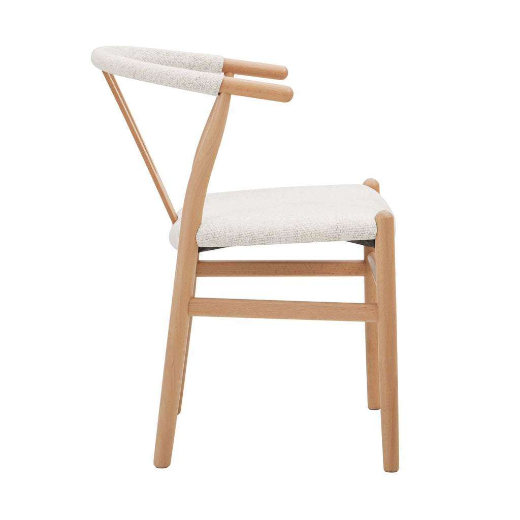 Jade Set of 2 Dining Chairs - Ivory Boucle — view 7