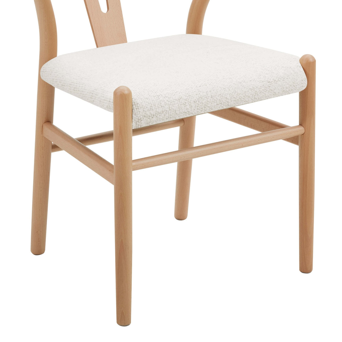 Jade Set of 2 Dining Chairs - Ivory Boucle — view 8