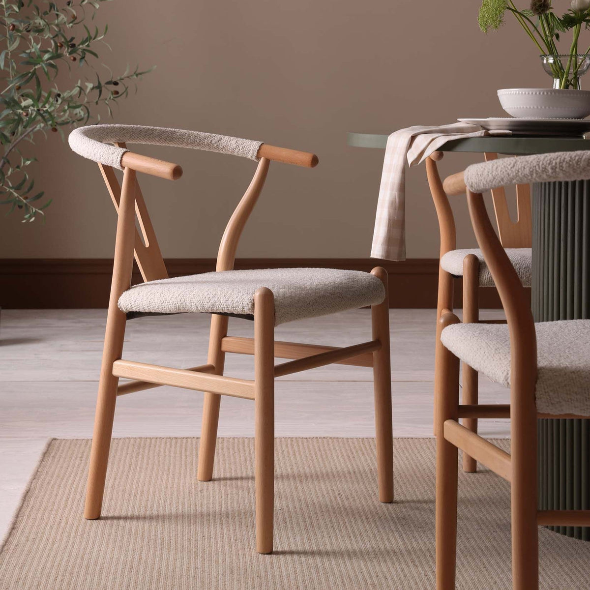 Jade Set of 2 Dining Chairs - Ivory Boucle — dining chair from 2nd Time Around