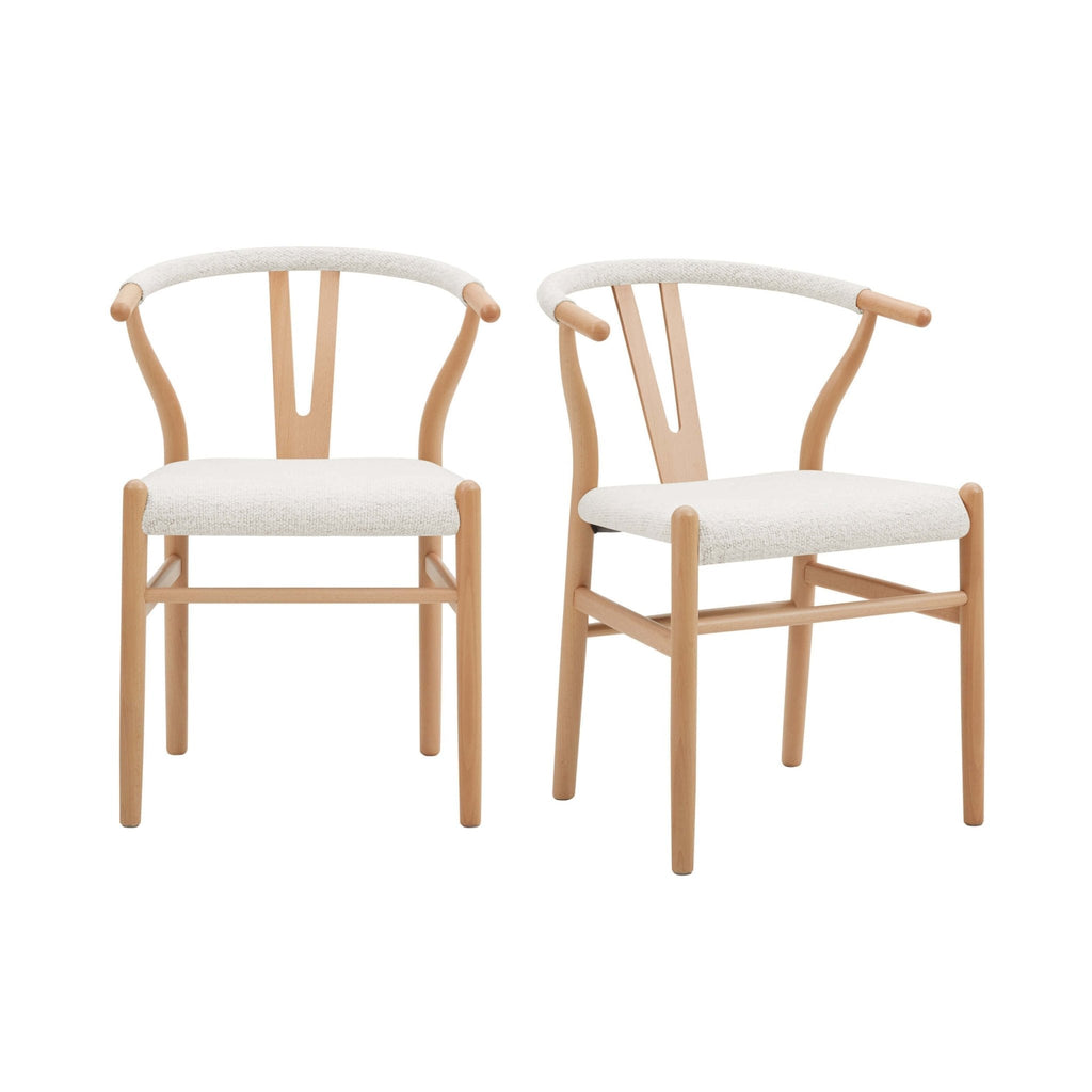 Jade Set of 2 Dining Chairs - Ivory Boucle — view 4