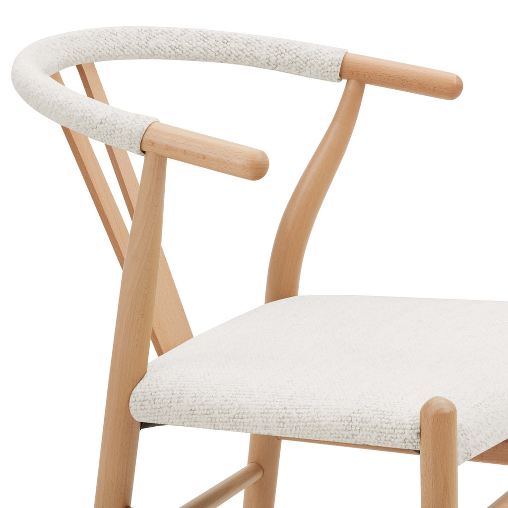 Jade Set of 2 Dining Chairs - Ivory Boucle — view 9