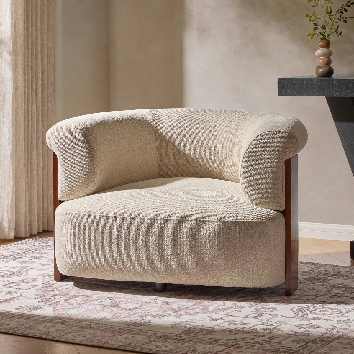 Jemima Accent Chair - Sand Boucle — armchair from 2nd Time Around