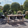 Lennox Table with 6 Black Hali Dining Chairs — garden dining set from 2nd Time Around