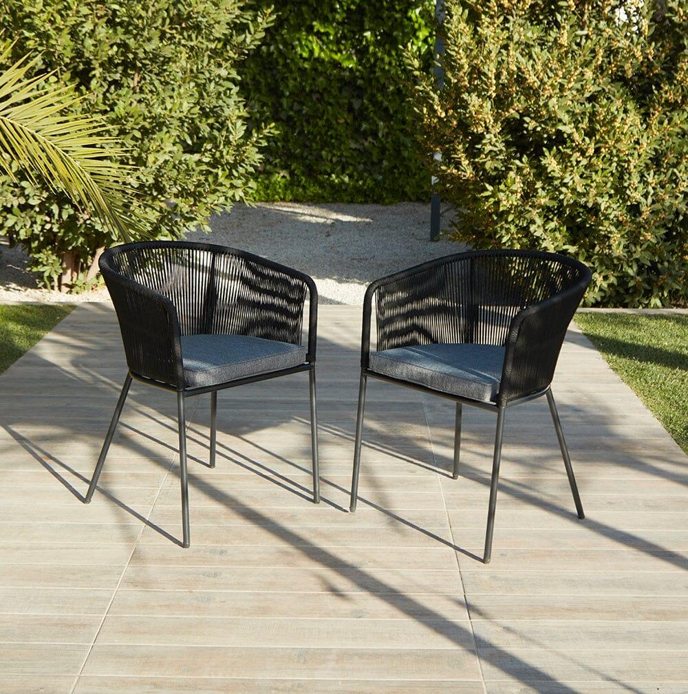 Lennox Table with 6 Black Hali Dining Chairs — view 3