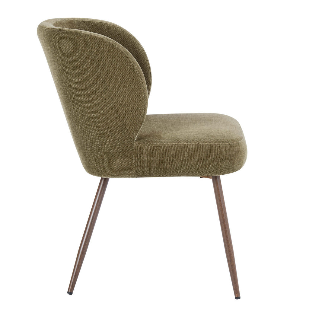 Mabel Set of 2 Dining Chairs - Chenille Olive — view 6