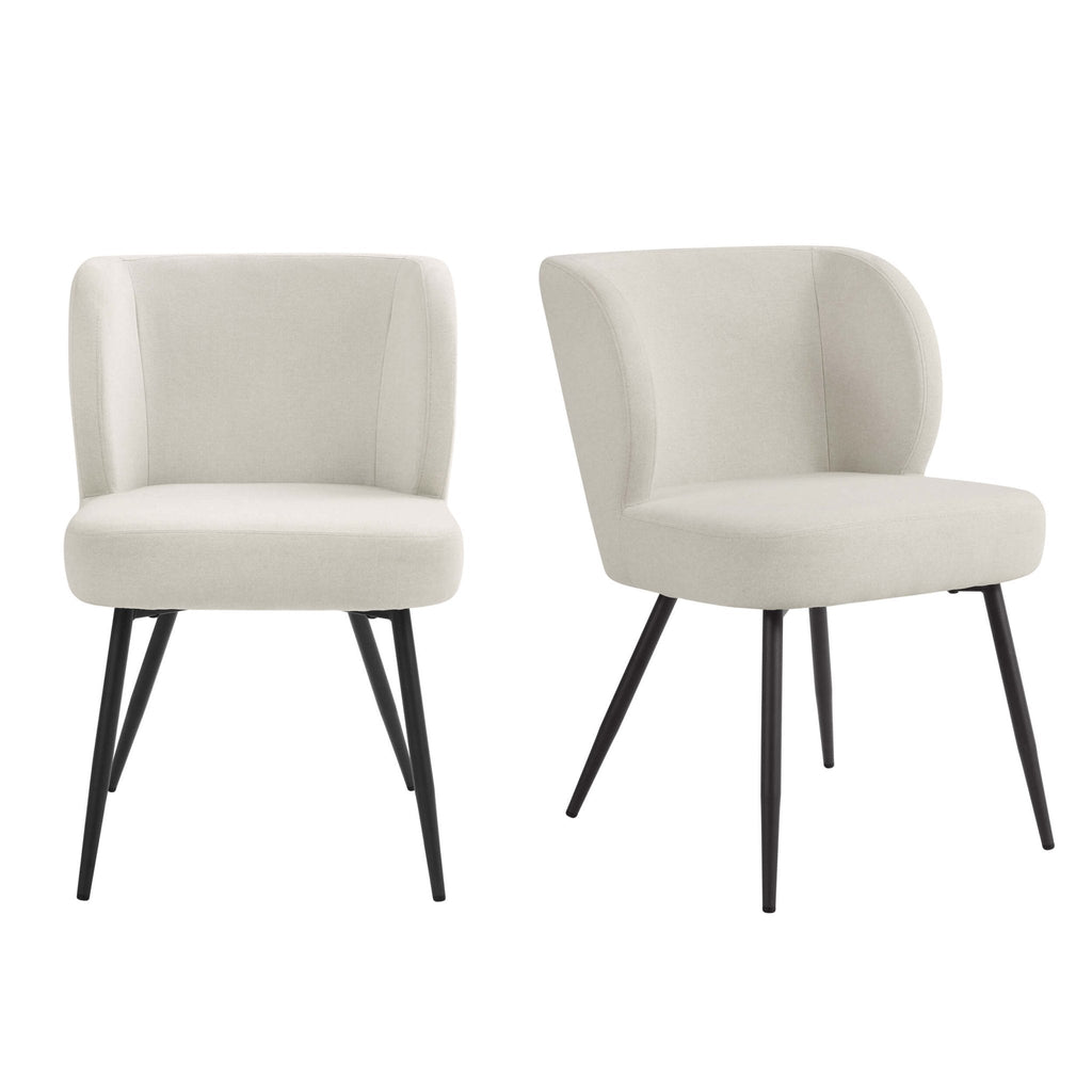 Mabel Set of 2 Dining Chairs - Linen Natural — view 3