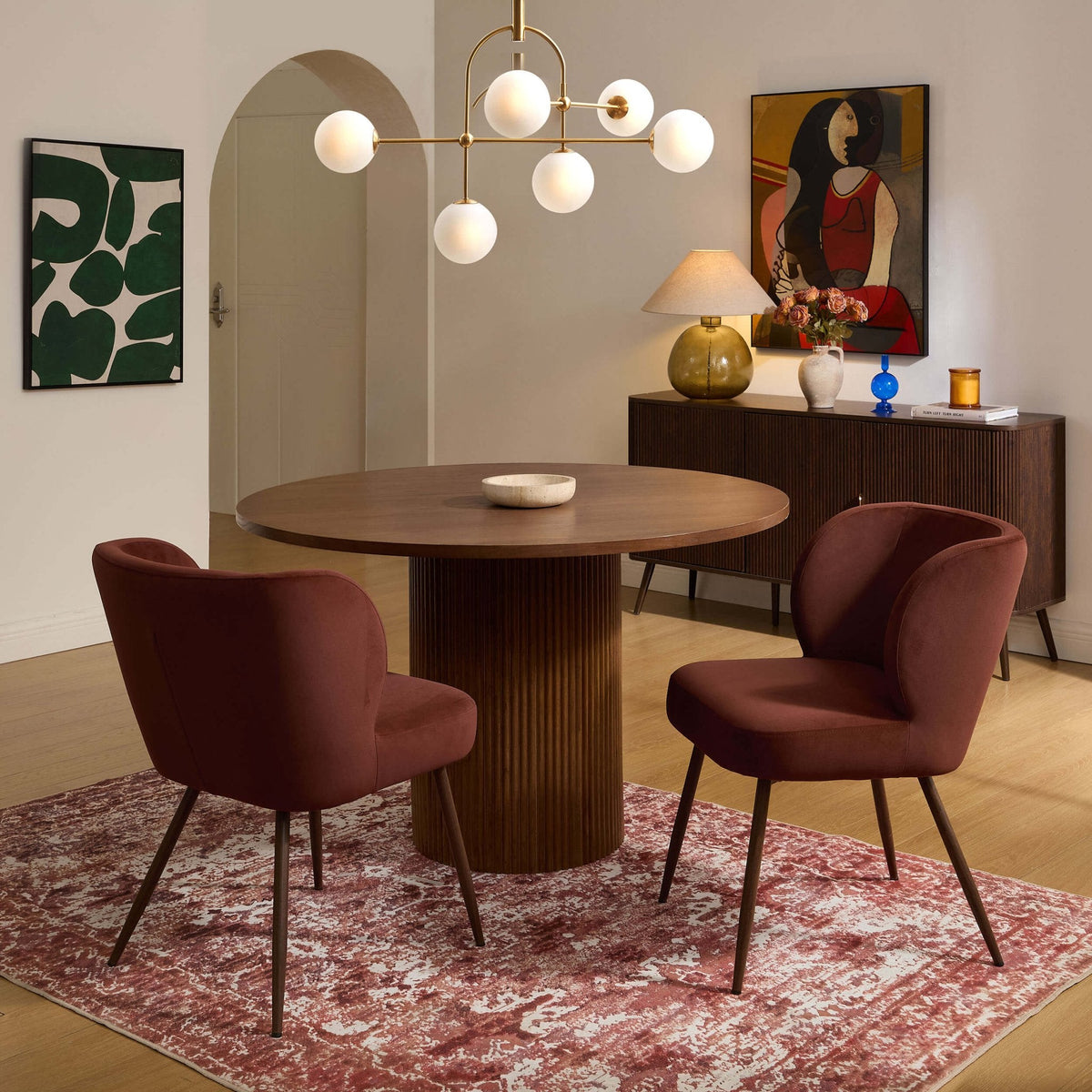 Mabel Set of 2 Dining Chairs - Terracotta — view 2