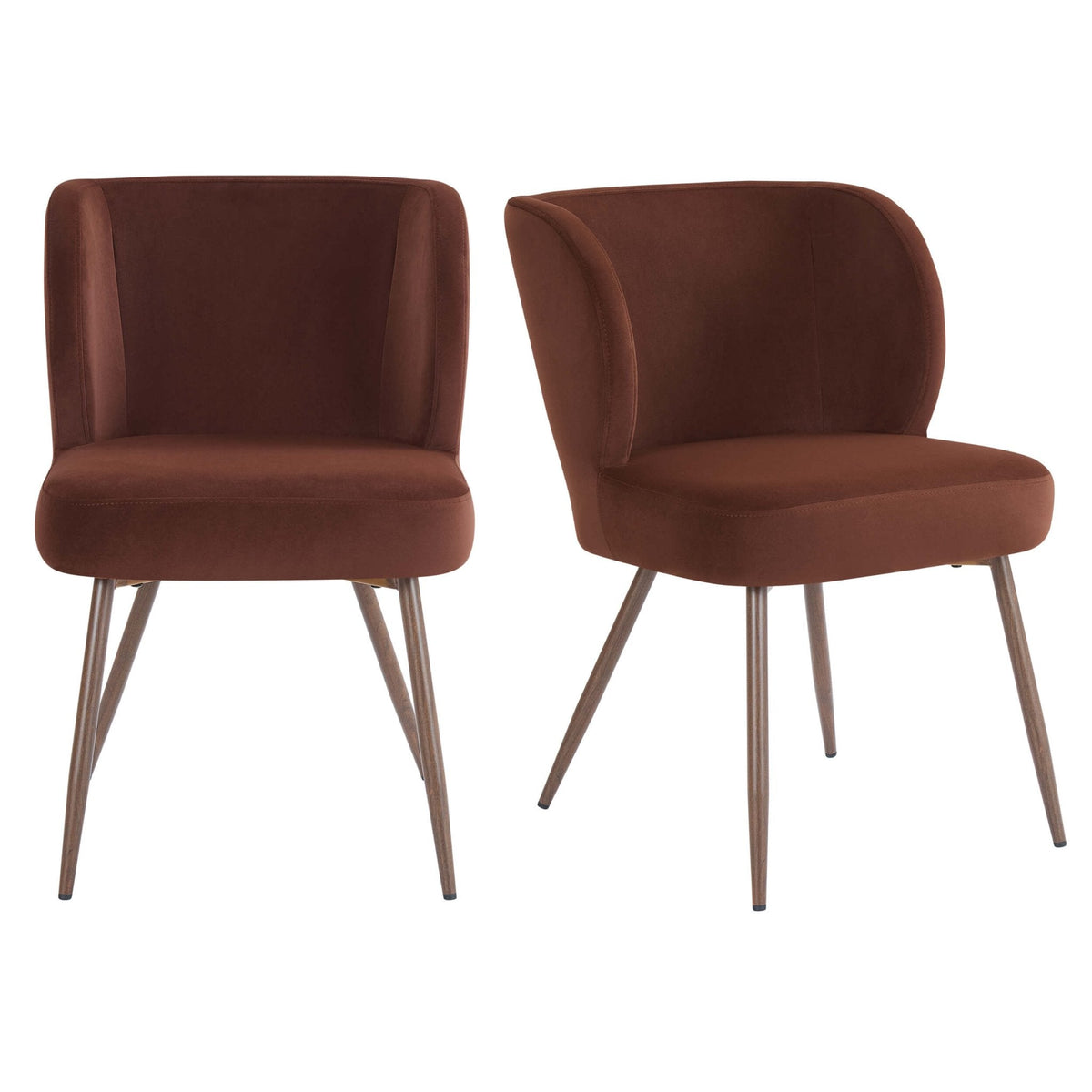 Mabel Set of 2 Dining Chairs - Terracotta — view 3
