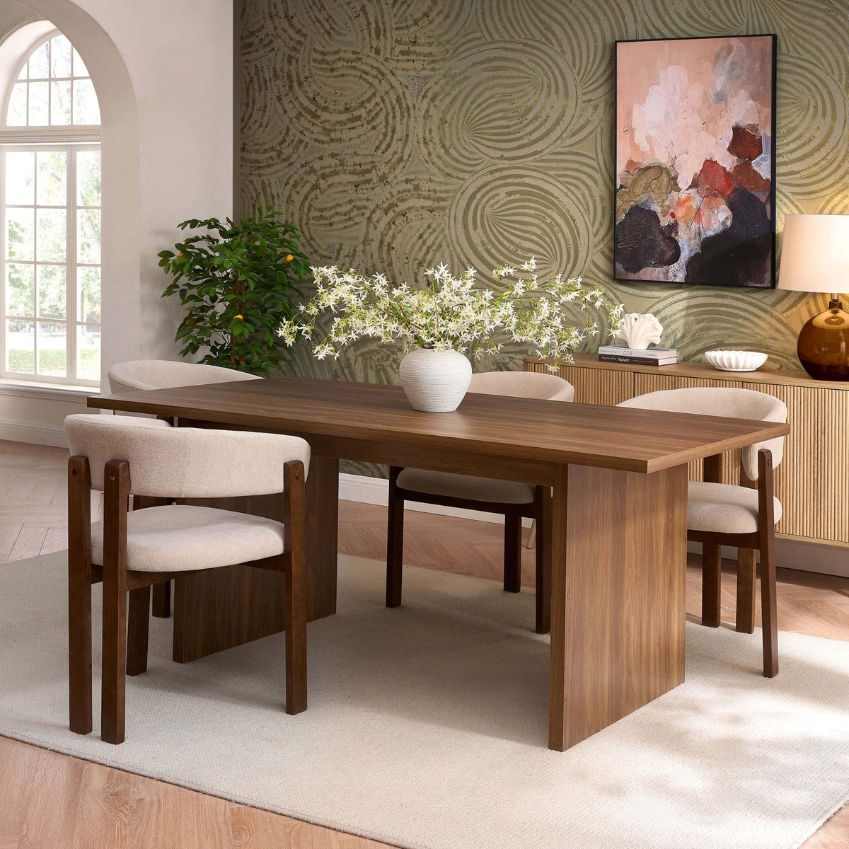 Maisie 4-6 Seater Dining Table - Mid Wood — sofa from 2nd Time Around